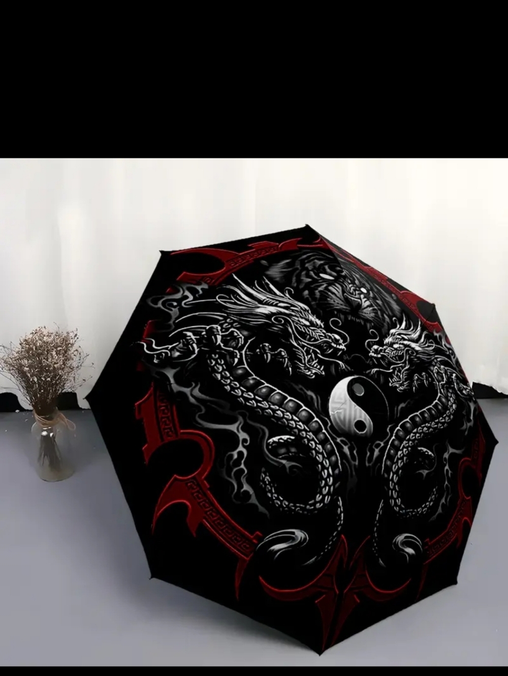 🆕️☯️🐉🐯 YIN YANG DRAGON & TIGER AUTOMATIC & COMPACT UMBRELLA 🐉🐯☯️ - Picture 2 of 7